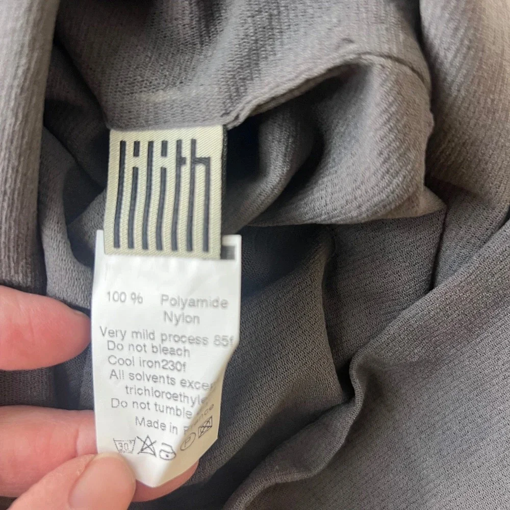 Womens Lilith Funnel Neck Scarf Collar Gray OS Made in France‎ 13